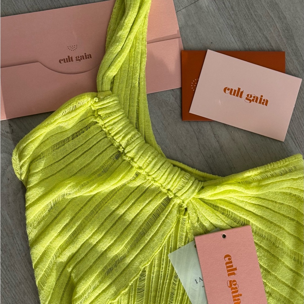 Cult Gaia Lime Green Textured Top